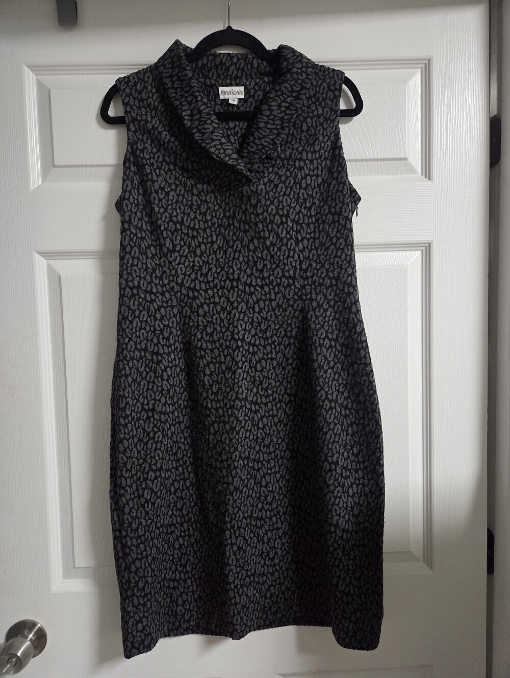 Marvin Richards  Charcoal Cowl-Neck Sleeveless Midi Dress Size 12